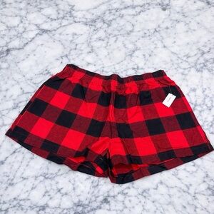 GAP Red Buffalo Plaid Flannel Sleep Shorts Pajama Lounge NWT
